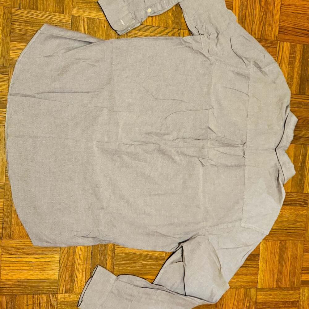Saddlebred Vintage Oxford Blue Gray Long Sleeve Button Down Shirt Size XL